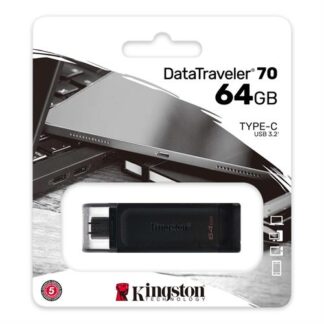 PEN USB KINGSTON DT70/64GB( 64 GB  - Preto  - USB-C 3.2  )