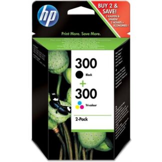 PACK 2 TINTEIROS HP Nº300 PRETO+ COR - CN637EE ( Conjunto combinado de tinteiros Preto/Tricolor HP 300