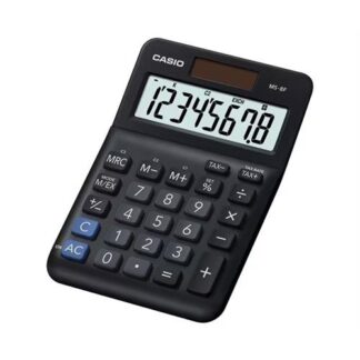 CALCULADORA CASIO SECRETARIA   -MS8F ( Preto  - Visor de 8 dígitos - Função de câmbio - Cálculo de ... )