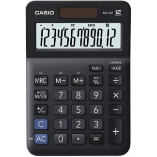 CALCULADORA CASIO SECRETARIA  -MS20F ( Preto  - Visor de 12 dígitos - 2 fontes de alimentação - Cál... )